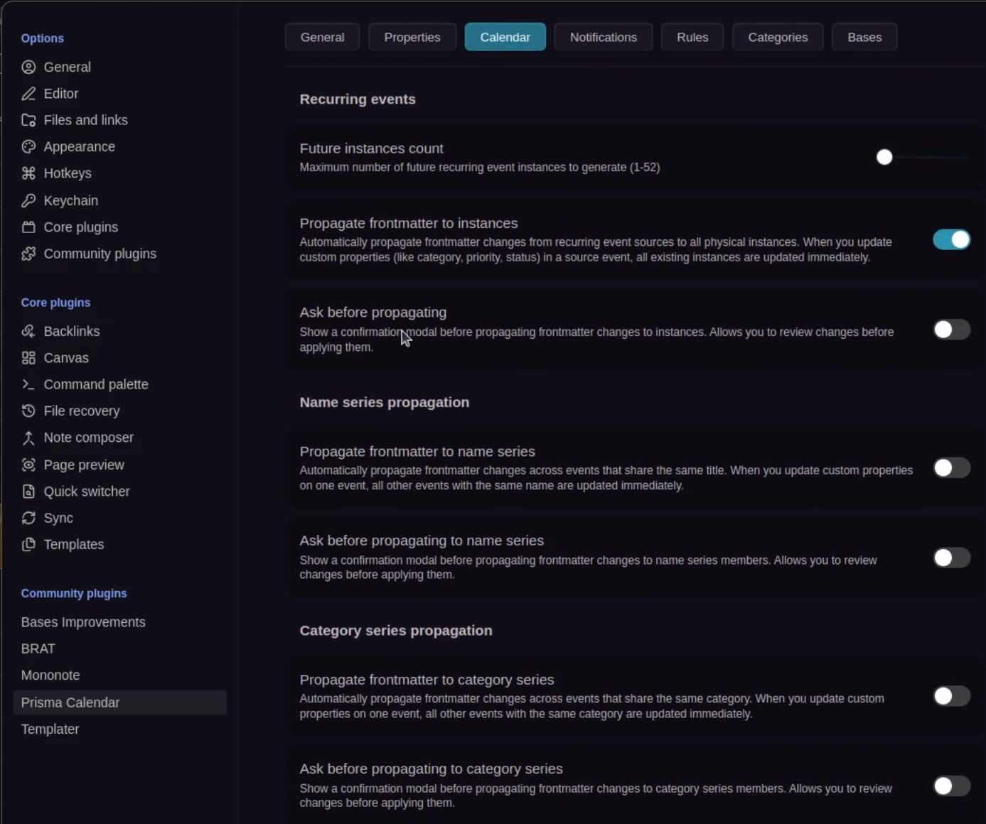 Frontmatter Propagation Modal