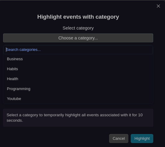 Category Select Modal