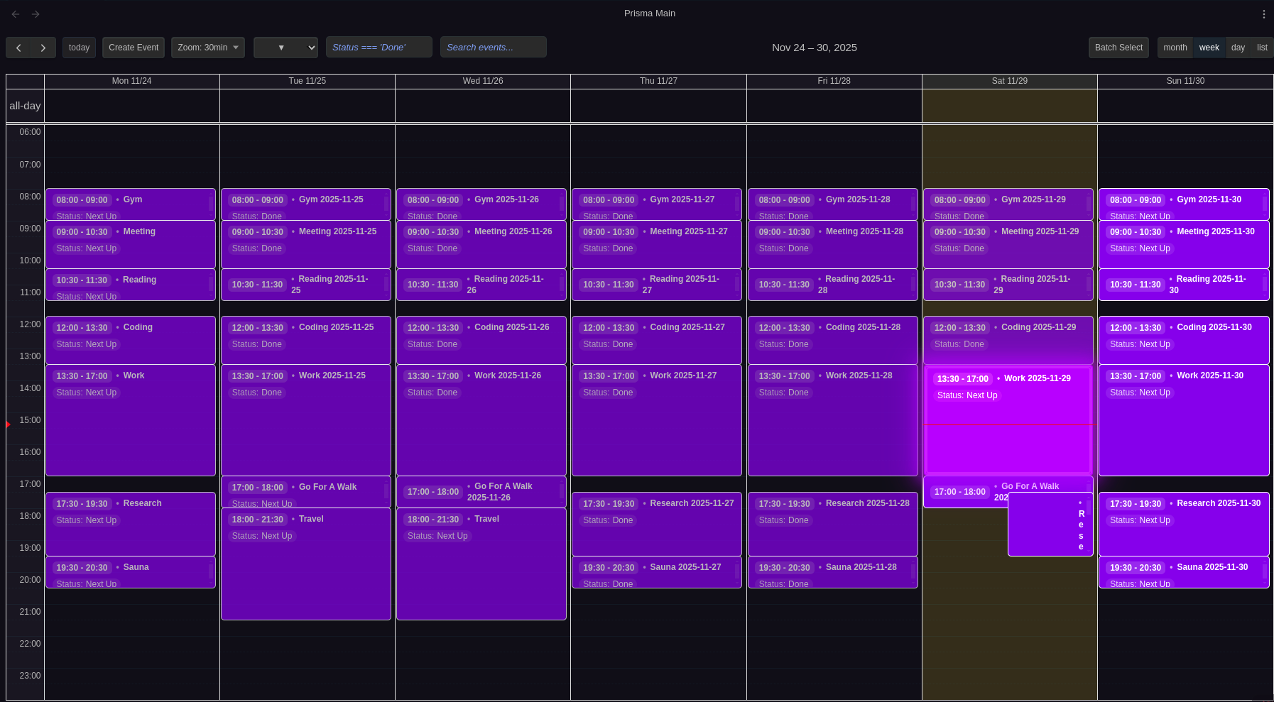Full Calendar View