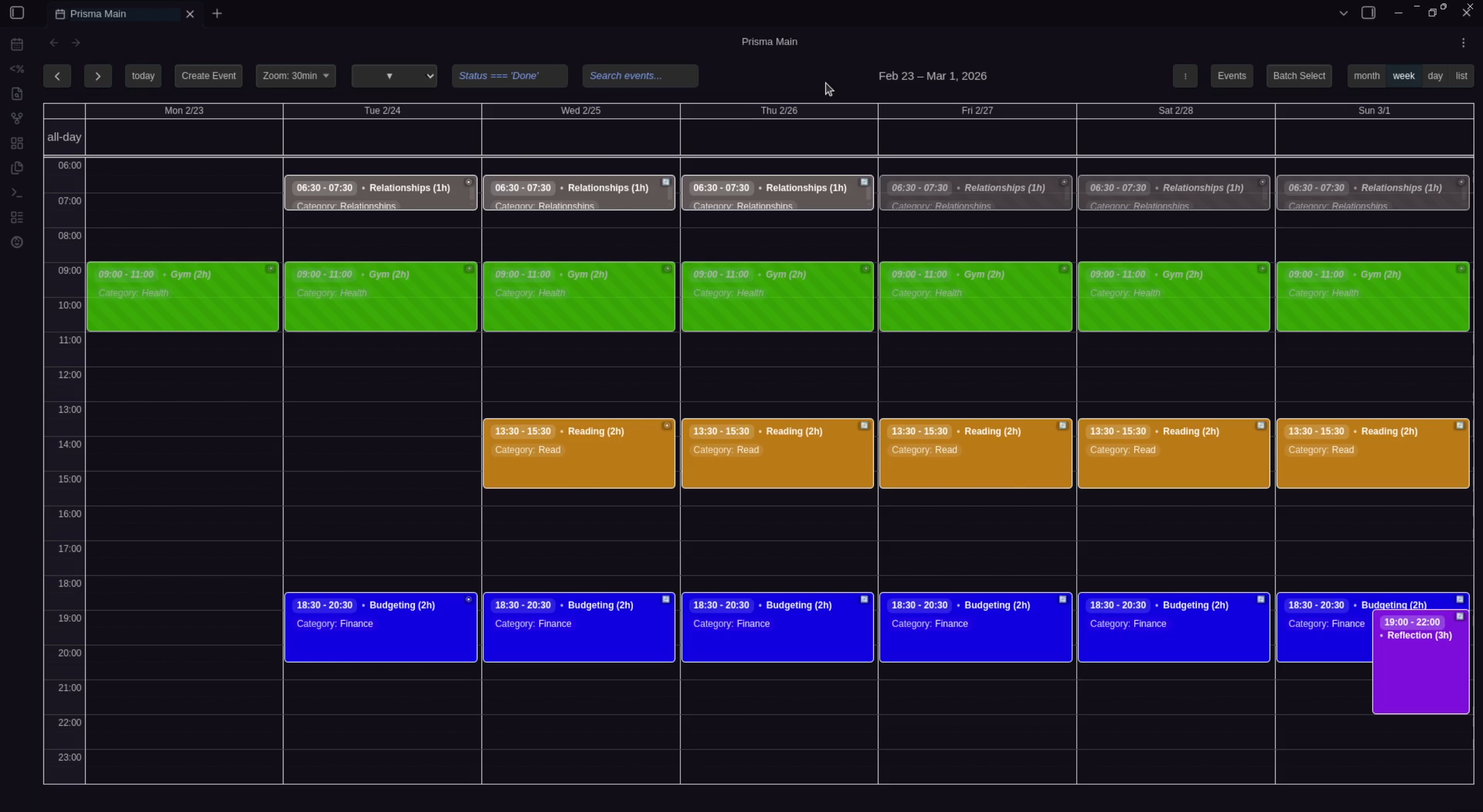 Full Calendar View